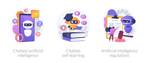 Image showing Chatbot technology development vector concept metaphors.