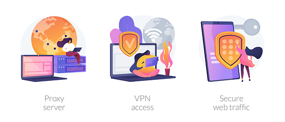 Image showing Secure internet access vector concept metaphors.