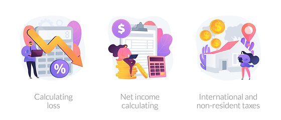 Image showing Financial loss and income vector concept metaphors