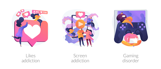 Image showing Technology addiction vector concept metaphor.