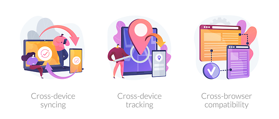Image showing Cross-device using and operation vector concept metaphors.