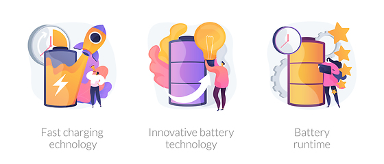 Image showing New battery life engineering vector concept metaphors.