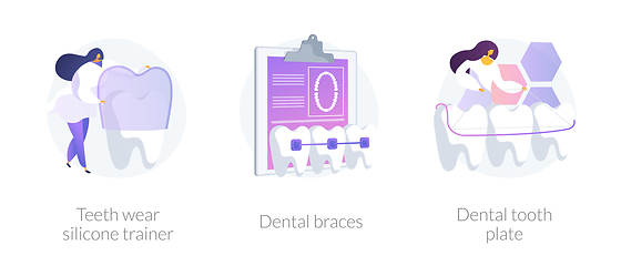 Image showing Teeth straightening vector concept metaphors.