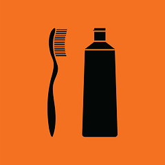 Image showing Toothpaste and brush icon