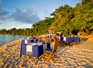 Image showing Dinner on the beach