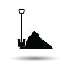 Image showing Icon of Construction shovel and sand