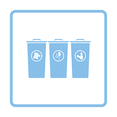 Image showing Garbage containers with separated trash icon