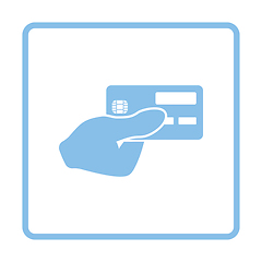 Image showing Hand holding credit card icon