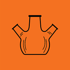 Image showing Icon of chemistry round bottom flask with triple throat