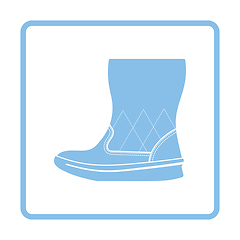 Image showing Woman fluffy boot icon