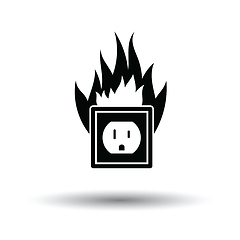 Image showing Electric outlet fire icon