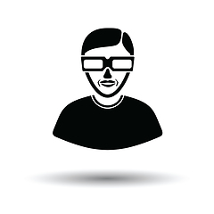 Image showing Man with 3d glasses icon