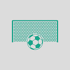 Image showing Soccer gate with ball on penalty point  icon