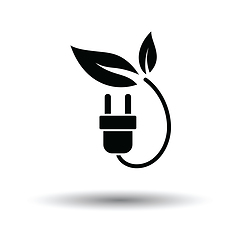 Image showing Electric plug leaves icon