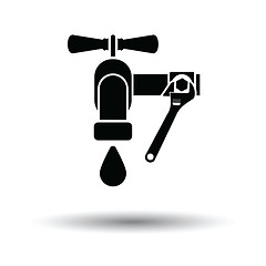 Image showing Icon of wrench and faucet