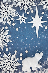 Image showing North Pole Themed Background with Polar Bear  