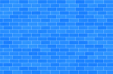 Image showing Wall of blue bricks, abstract seamless background