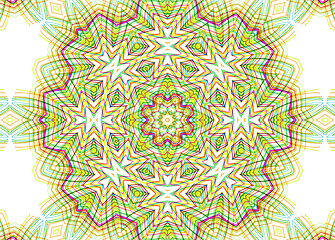 Image showing Abstract pattern from bright colorful lines on white