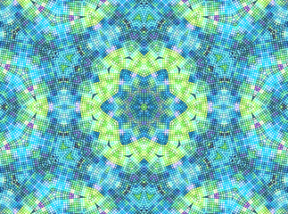 Image showing Bright background with concentric mosaic pattern