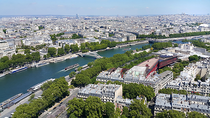 Image showing Beautiful aerial view from Eiffel Tower on Paris