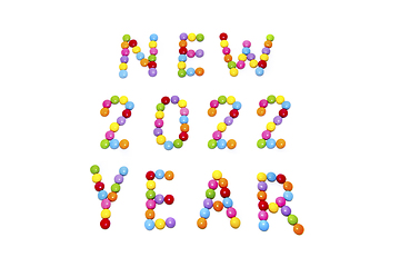 Image showing NEW YEAR 2022 from multicolored sweets candy