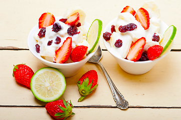 Image showing fruit and yogurt salad healthy breakfast