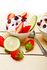 Image showing fruit and yogurt salad healthy breakfast