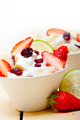 Image showing fruit and yogurt salad healthy breakfast