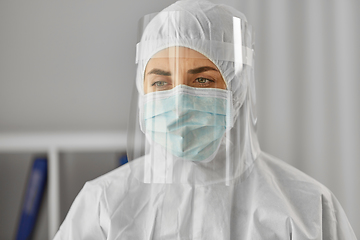 Image showing doctor in protective wear, mask and face shield