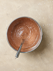 Image showing bowl of chocolate cake dough