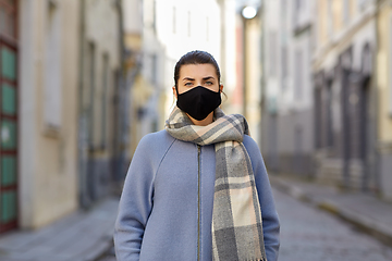 Image showing woman wearing protective reusable barrier mask