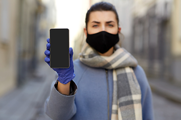 Image showing woman wearing protective reusable barrier mask