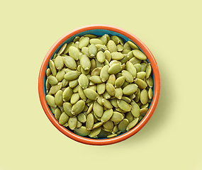 Image showing bowl of pumpkin seeds