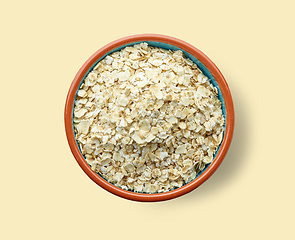 Image showing bowl of oat flakes