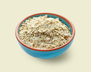 Image showing bowl of oat flakes