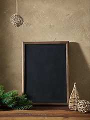 Image showing Christmas composition with blackboard