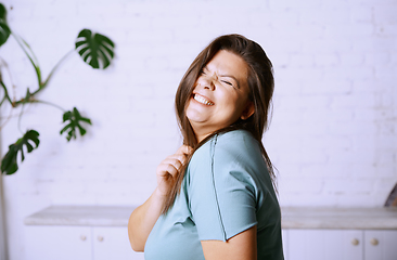 Image showing Portrait of the happy plus size model