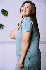 Image showing Portrait of the happy plus size model