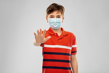 Image showing boy in protective medical mask