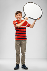 Image showing boy holding speech bubble