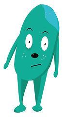 Image showing Cartoon blue monster with big eyes vector or color illustration