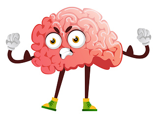 Image showing Brain is angry, illustration, vector on white background.