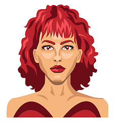 Image showing Sexy girl with red hair illustration vector on white background