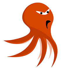 Image showing An angry octopus vector or color illustration