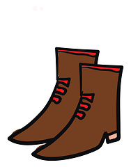 Image showing A pair of brown boots vector or color illustration