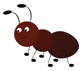 Image showing Emoji of a smiling brown ant vector or color illustration