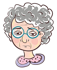 Image showing Sad old woman illustration vector on white background 