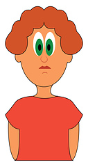 Image showing Boy with curly hair and green eyes vector illustration