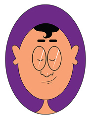 Image showing Portrait of a man with big ears over a purple background vector 