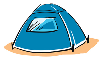 Image showing Blue camping tent vector illustration